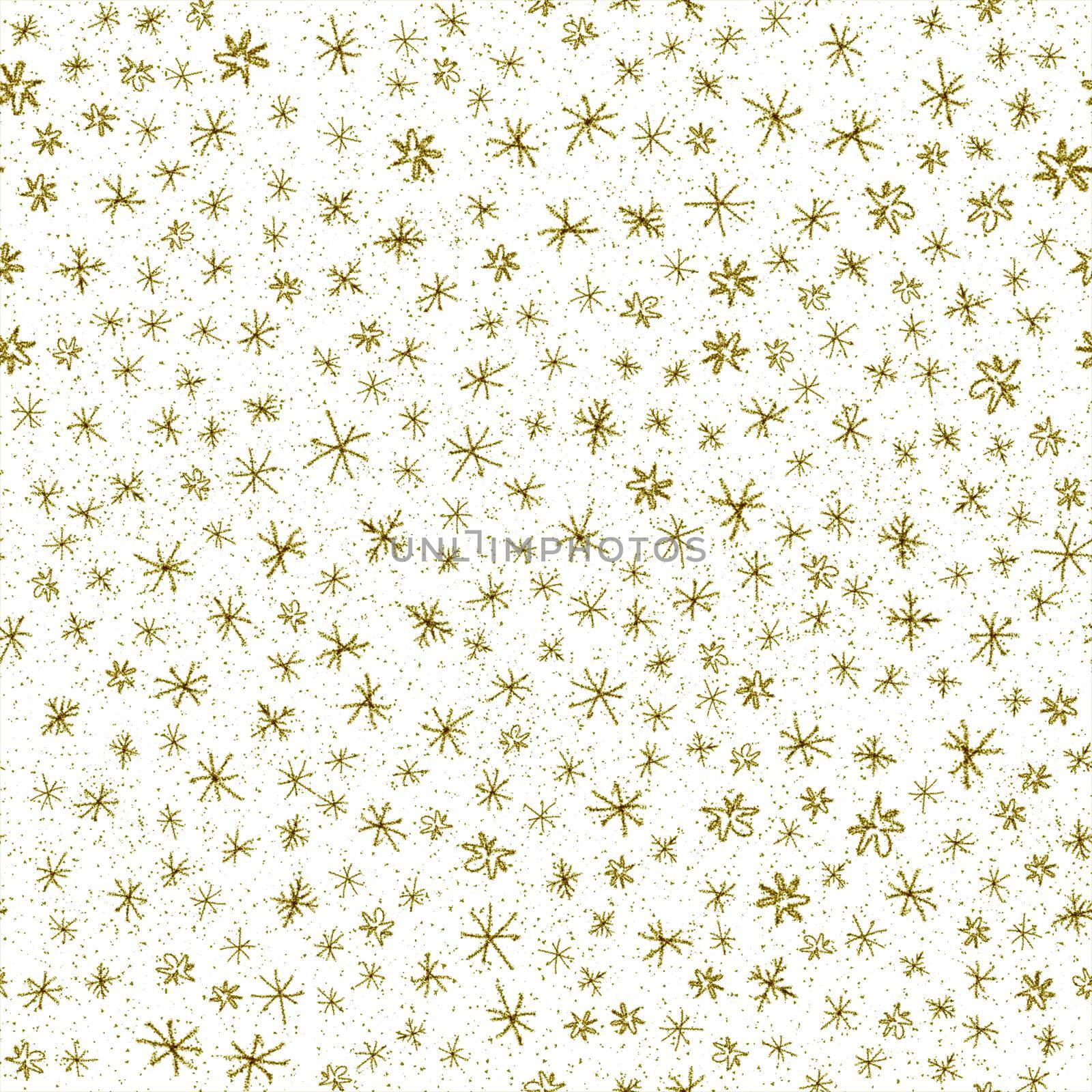 Hand Drawn Snowflakes Christmas Seamless Pattern. Subtle Flying Snow Flakes on chalk snowflakes Background. Amazing chalk handdrawn snow overlay. Modern holiday season decoration.