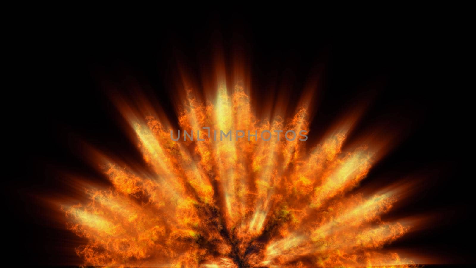 fire flame ball explosion in space, abstract illustration