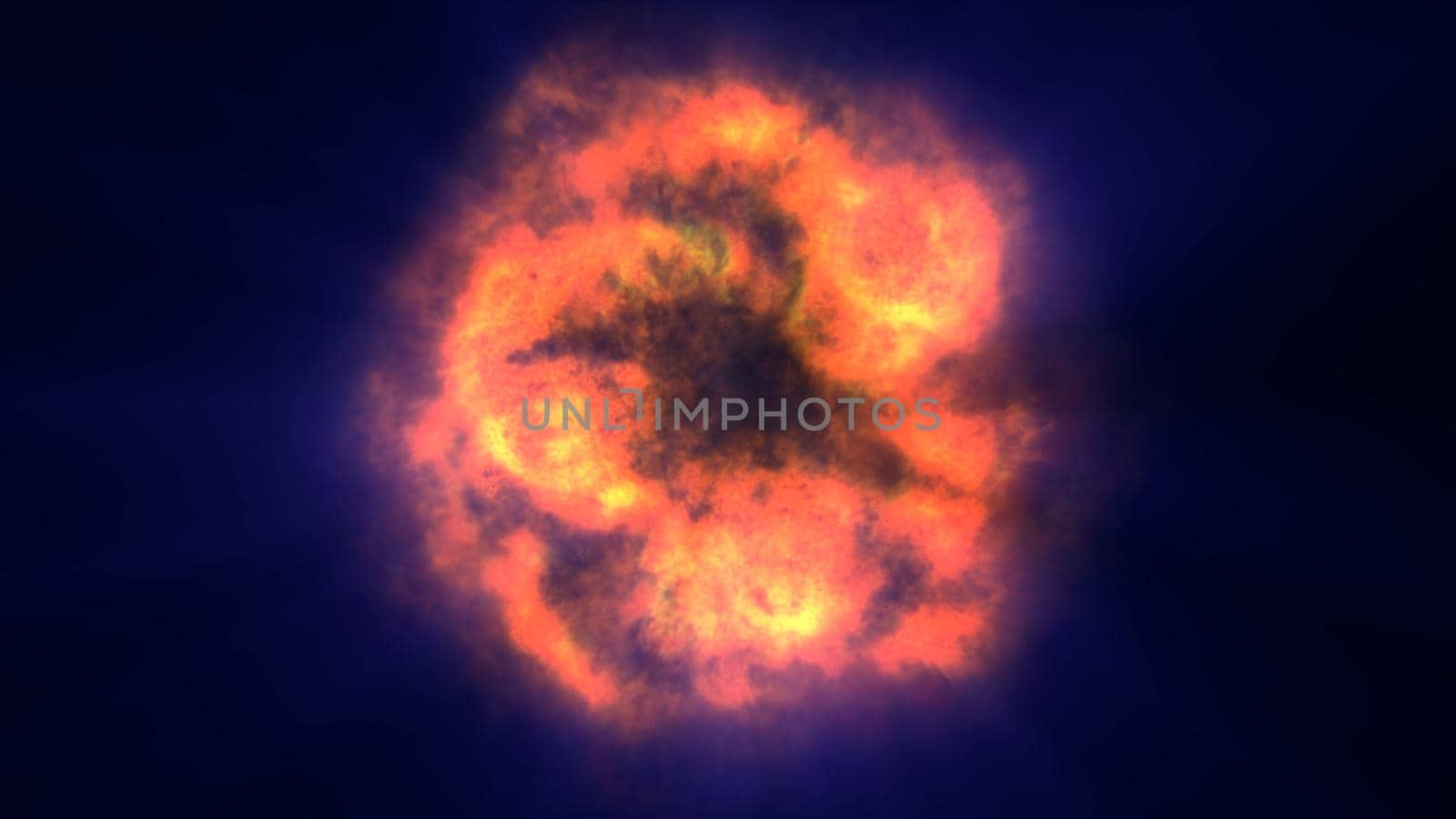 fire flame ball explosion in space, abstract illustration