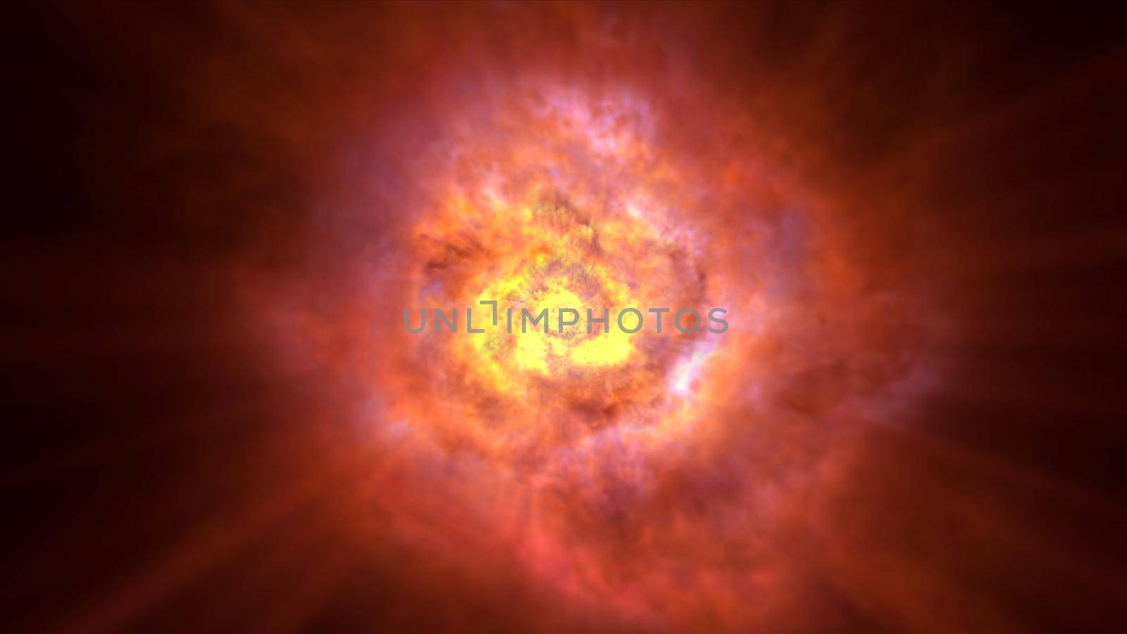 fire flame ball explosion in space, abstract illustration