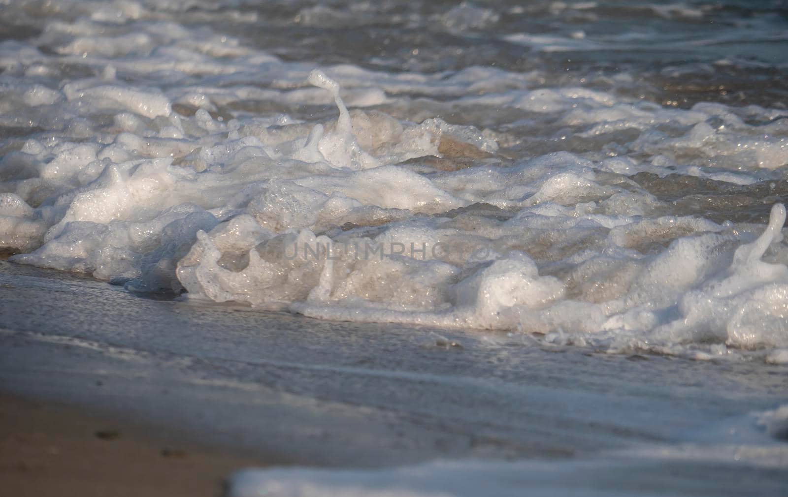 wave beach on blue beautiful tropical sea