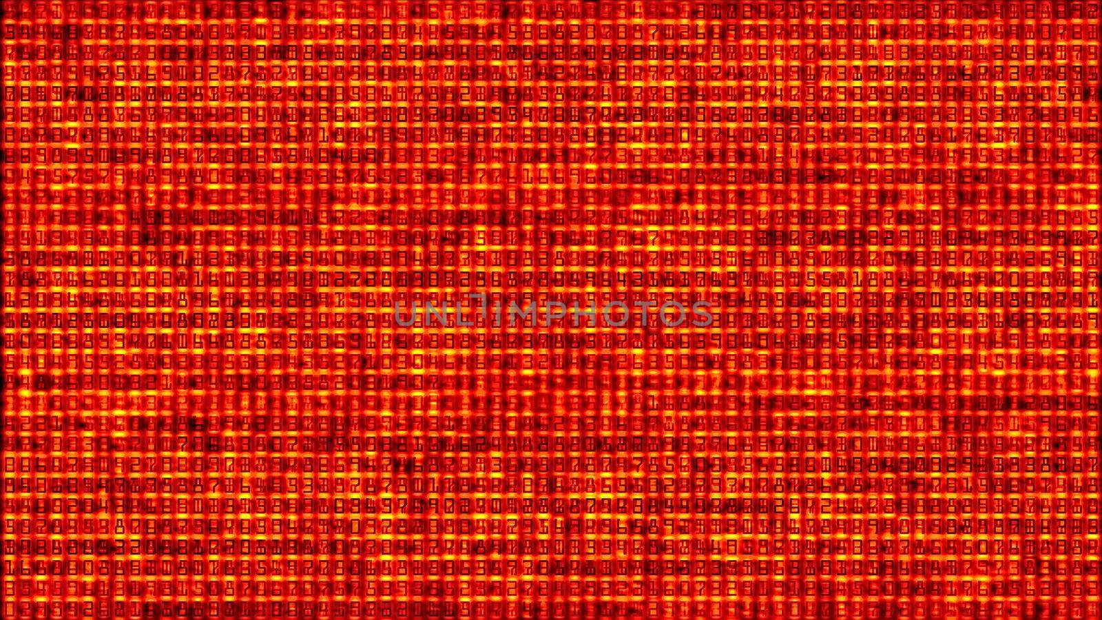 Abstract background, digital data matrix, illustration render