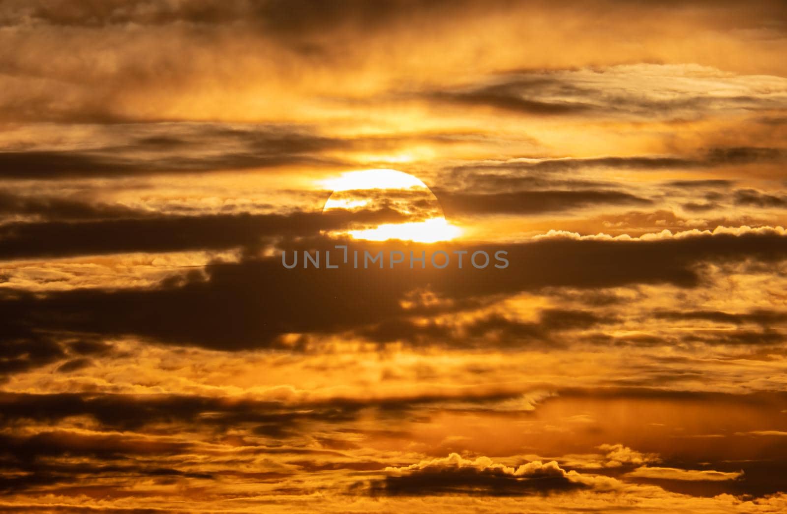 beautiful golden sunset sky landscape, natural background