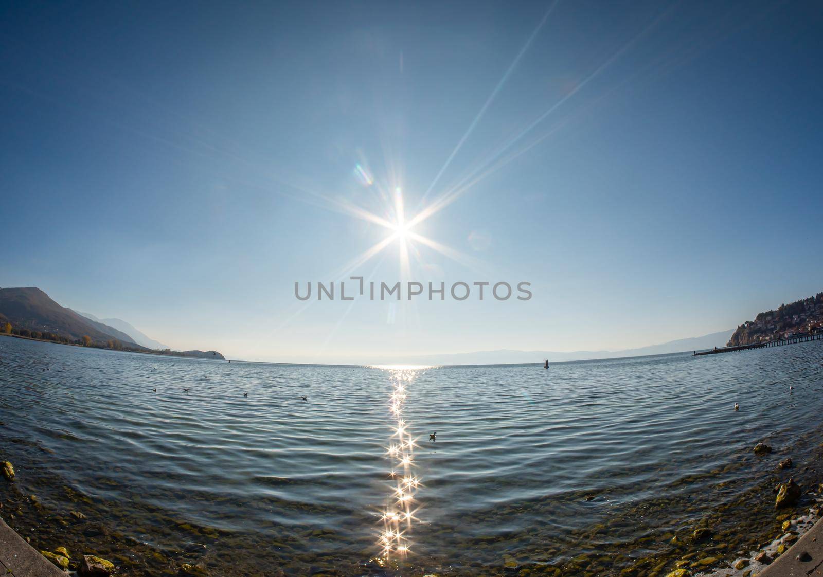 Ohrid, old town in Macedonia blue lake quay by alex_nako