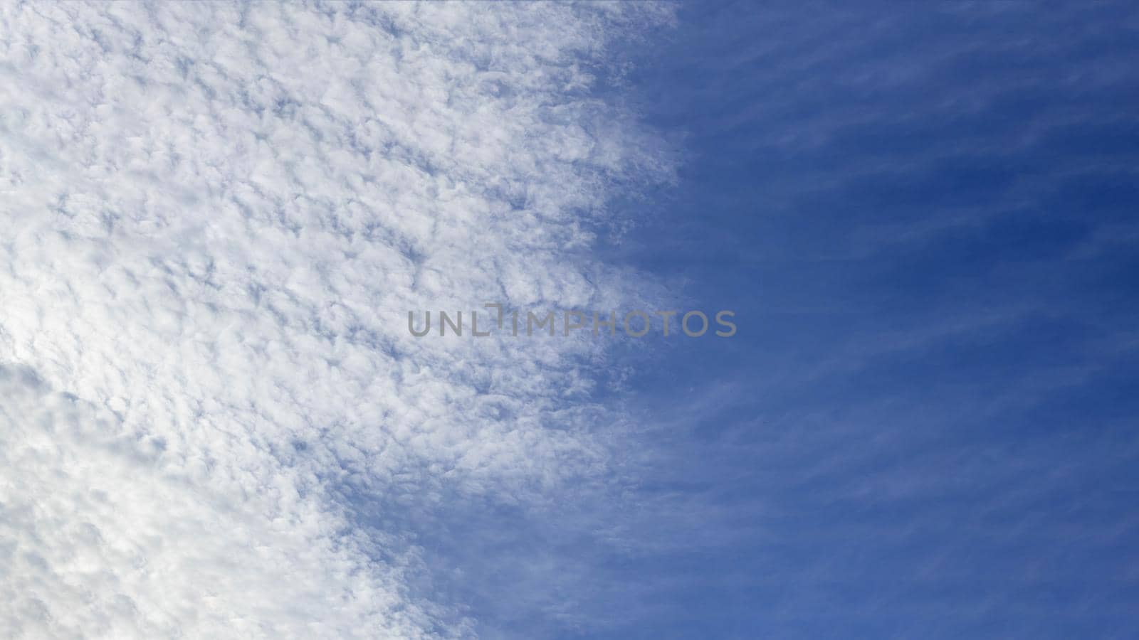 BANNER Atmosphere panorama white clouds azure blue sky Background summer open air tenderness freedom.