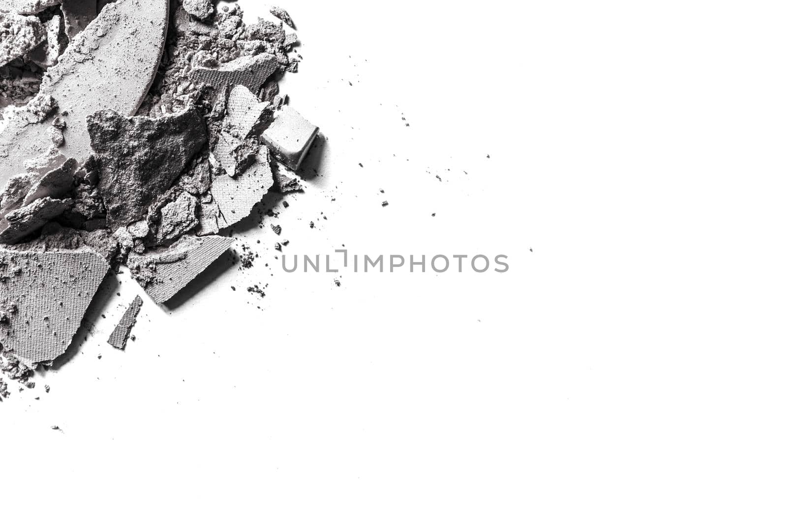 Beauty texture, cosmetic product and art of make-up concept - Crushed eyeshadows isolated on white background