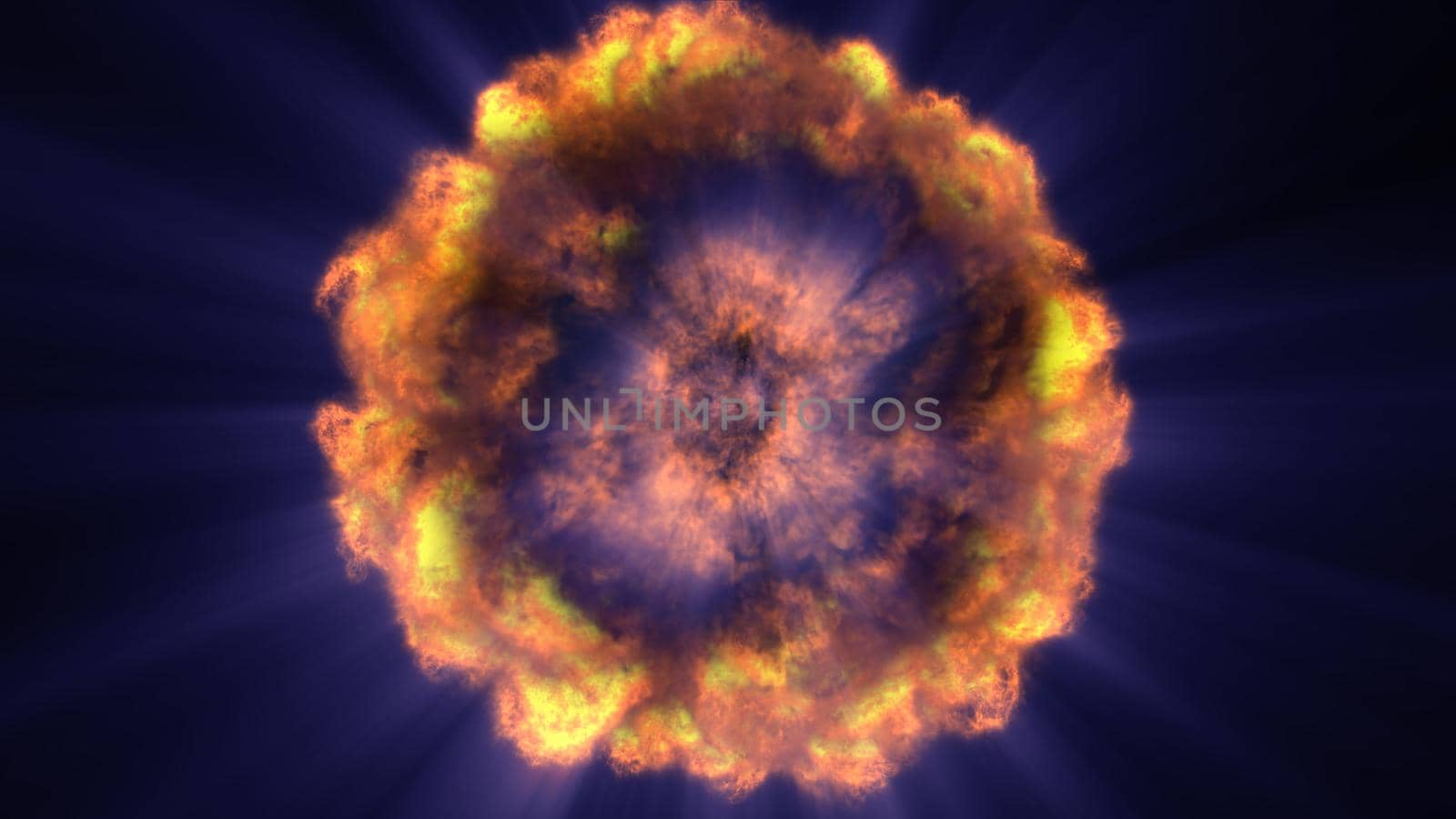 fire flame ball explosion in space, abstract illustration