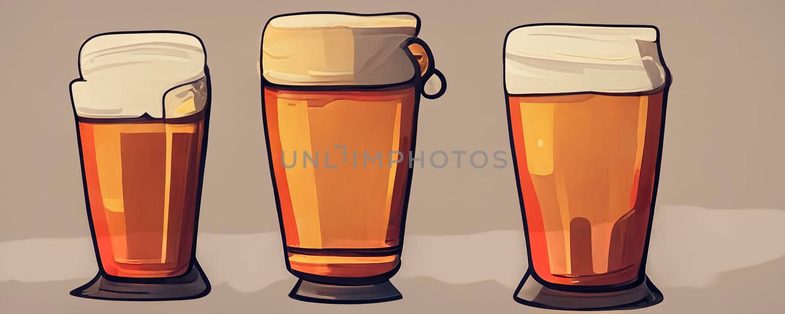 Set of Oktoberfest design elements. Beer. Germany icon set. Cartoon flat illustration