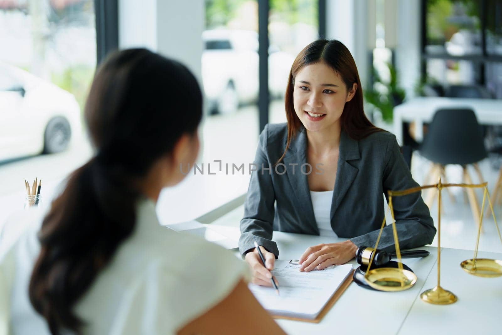 customers read important documents before signing signatures. by Manastrong