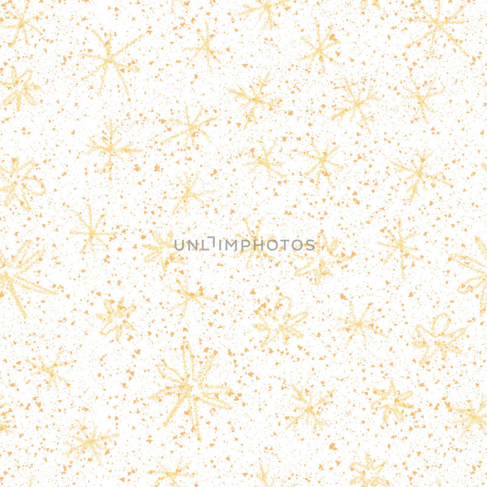 Hand Drawn Snowflakes Christmas Seamless Pattern. Subtle Flying Snow Flakes on chalk snowflakes Background. Astonishing chalk handdrawn snow overlay. Neat holiday season decoration.