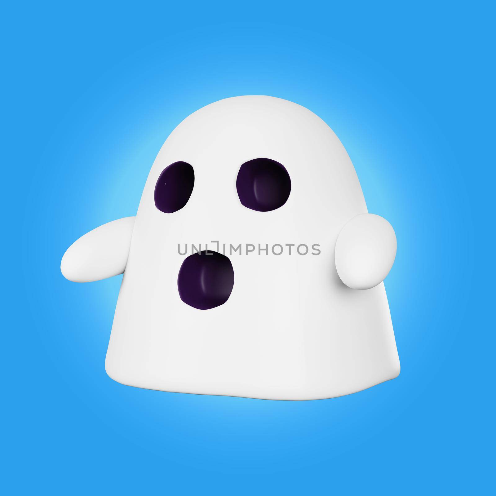 3d rendering of ghost halloween icon