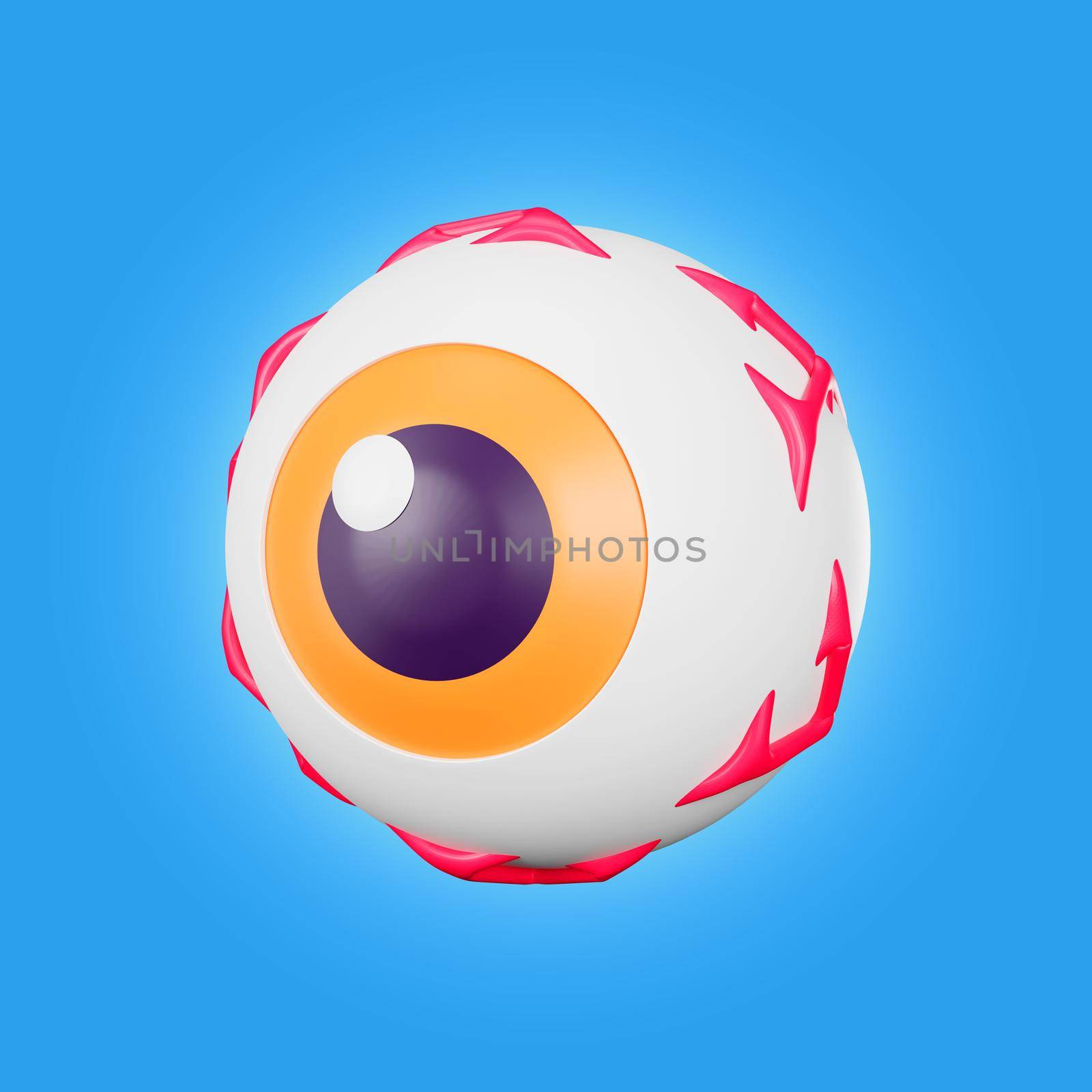 3d rendering of halloween eyes icon