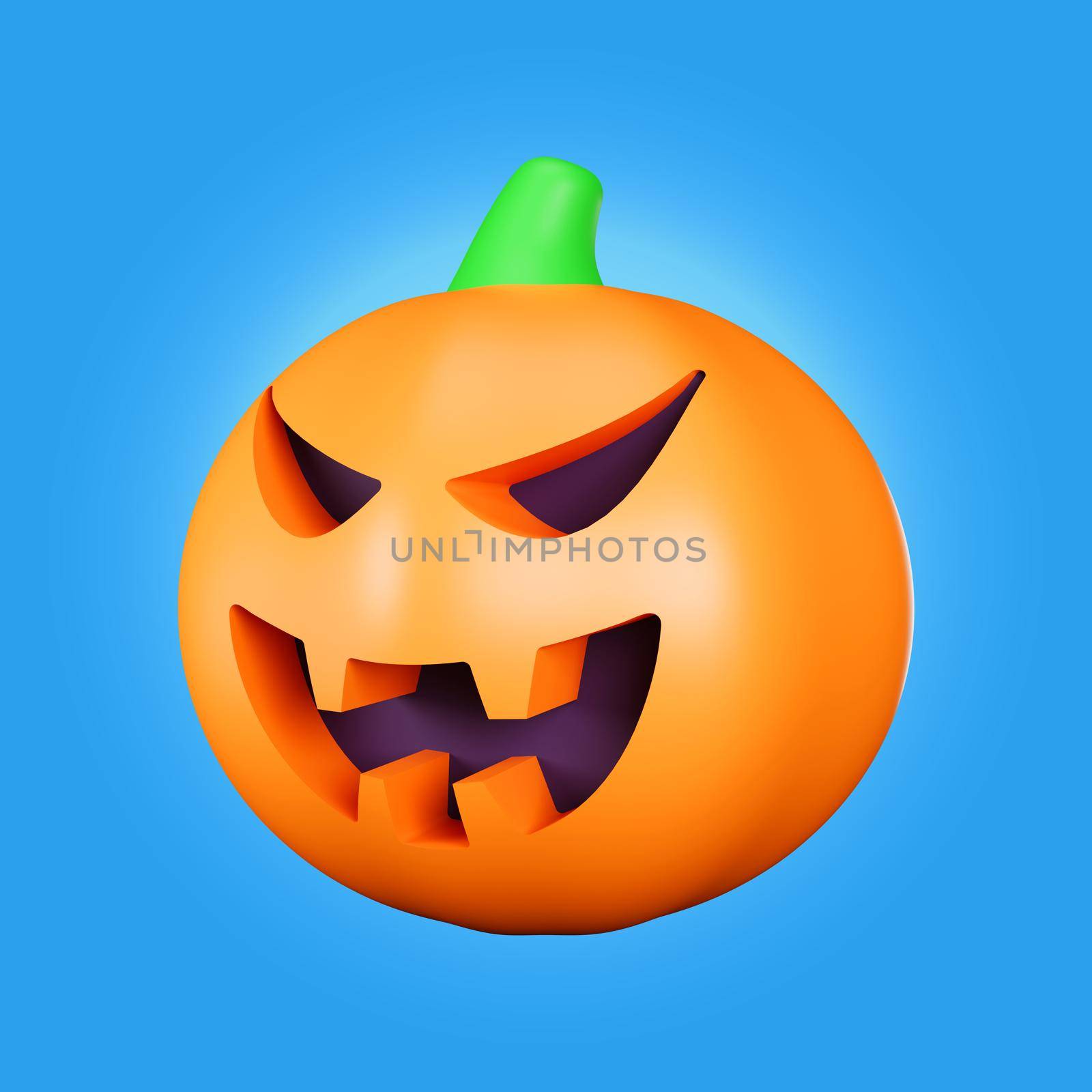 3d rendering pumpkin spooky halloween icon