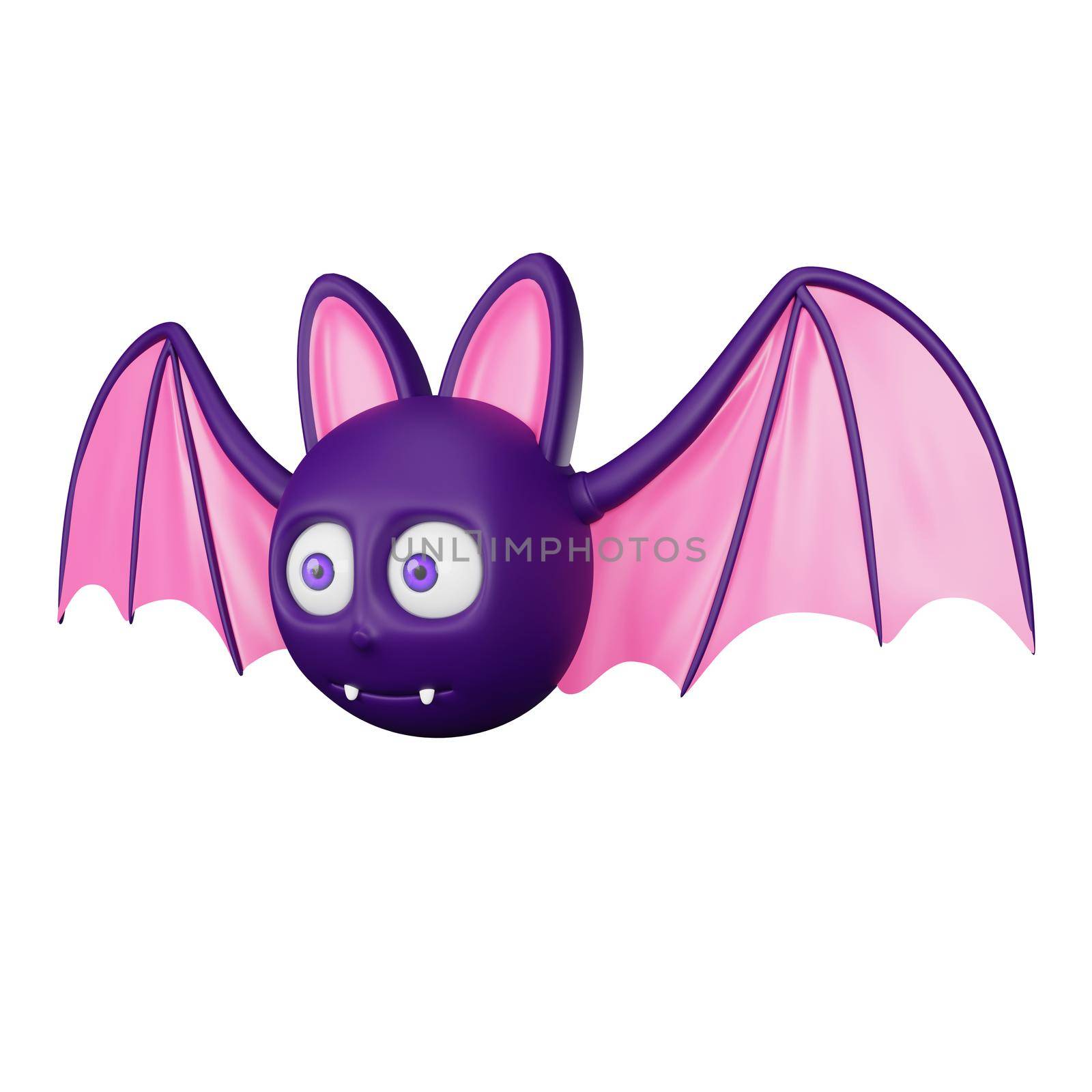 3d rendering of bat halloween icon