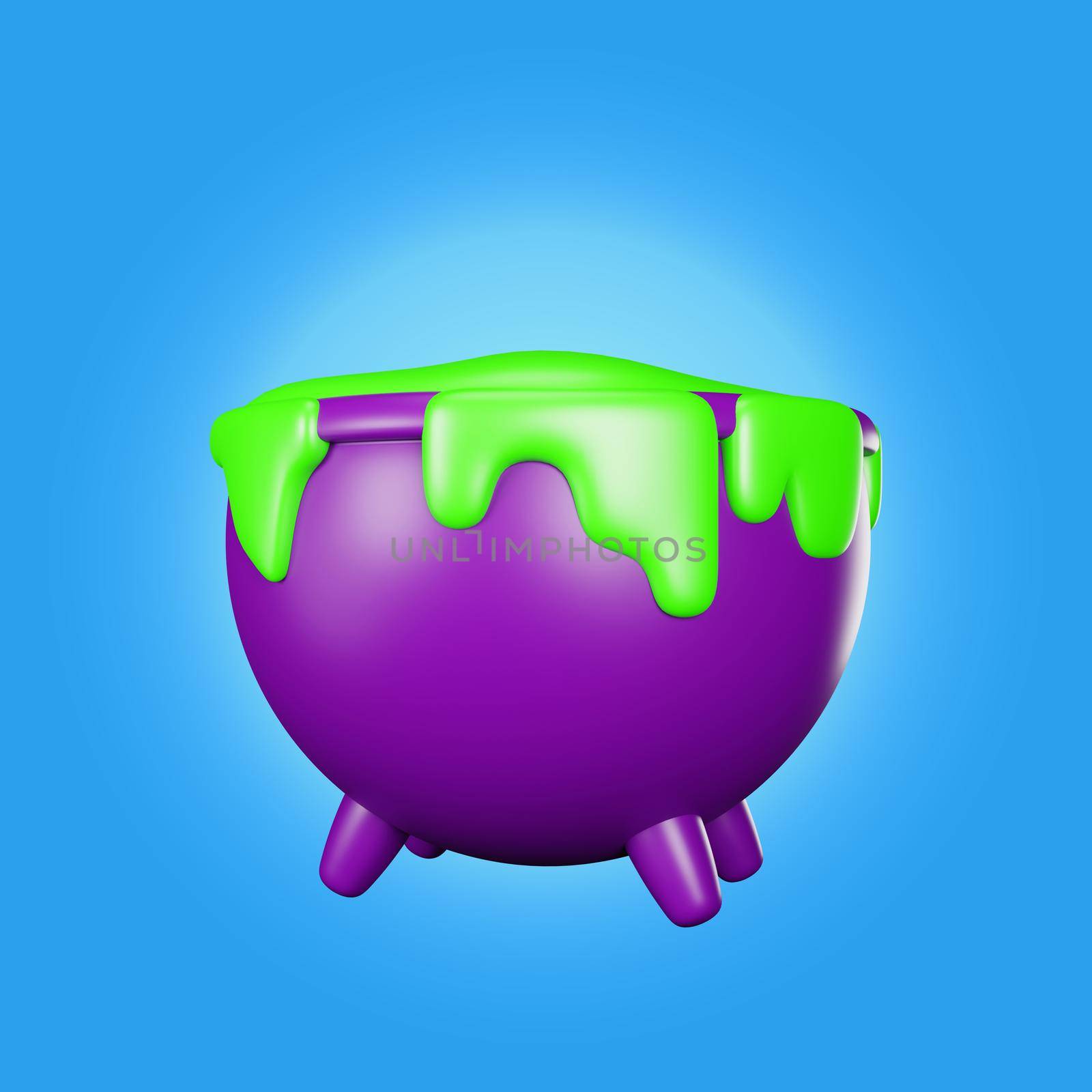 3d render magic cauldron halloween icon