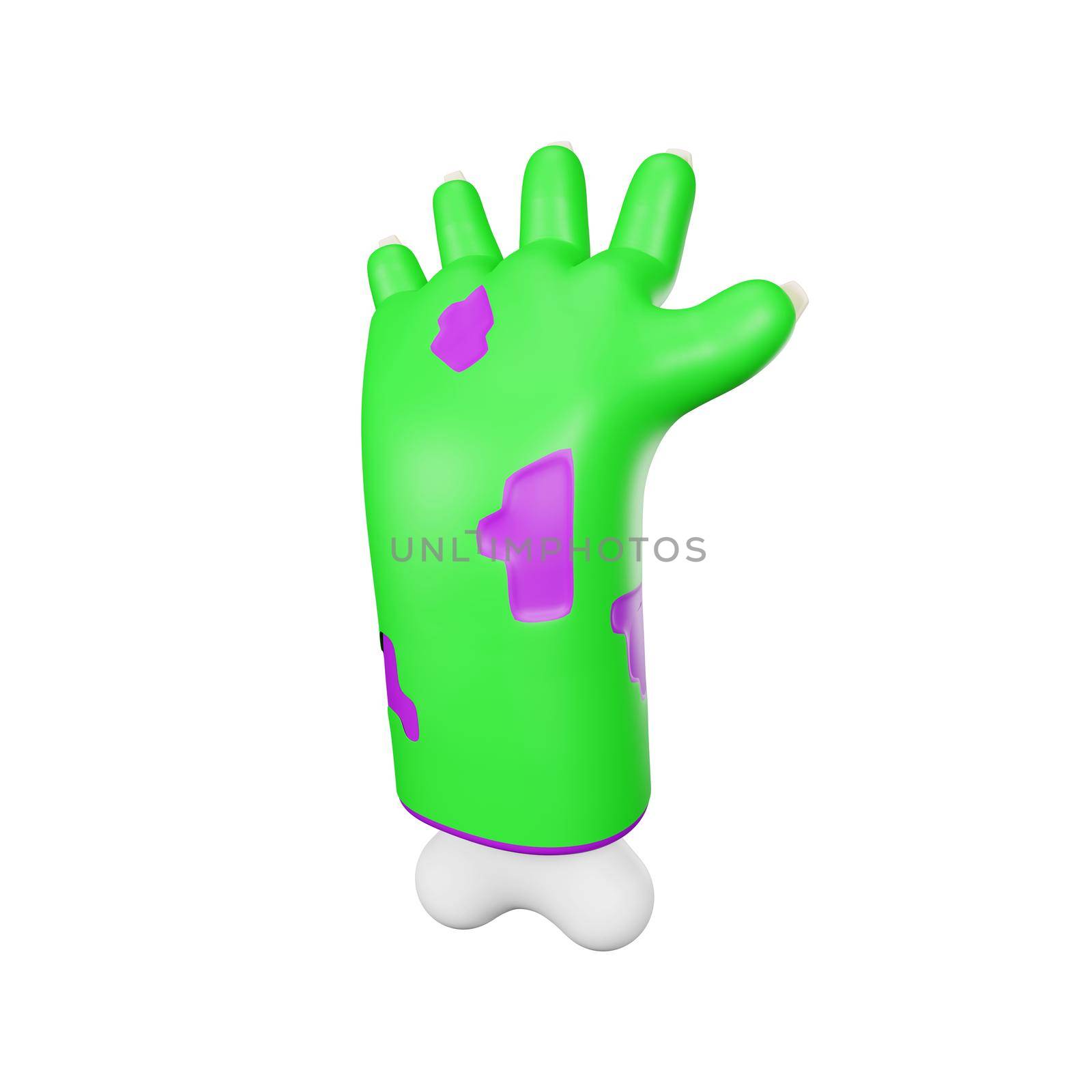 3d rendering of zombie hand halloween icon