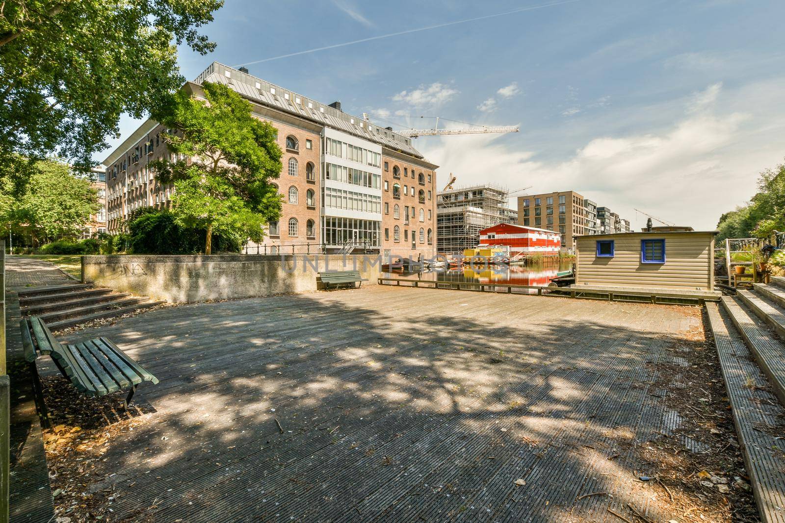 View of street near building with beauty of vegetation outside