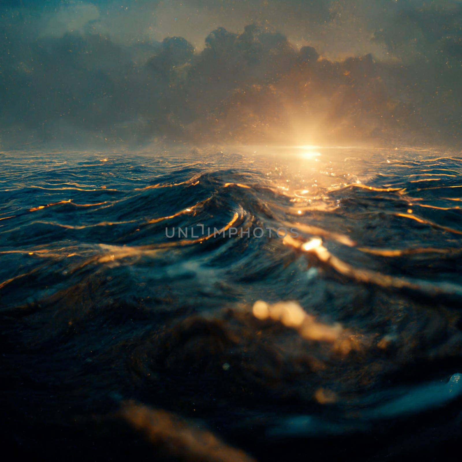 Sunset evening landscape sea. Nice amazing view