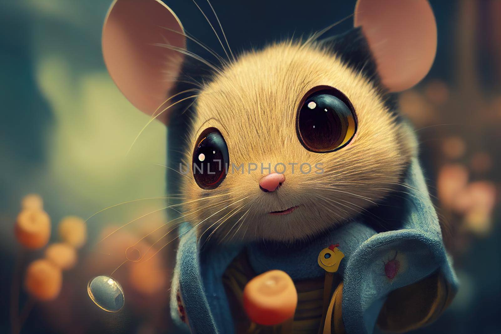 Cute Tiny Mouse. High quality 3d illustration