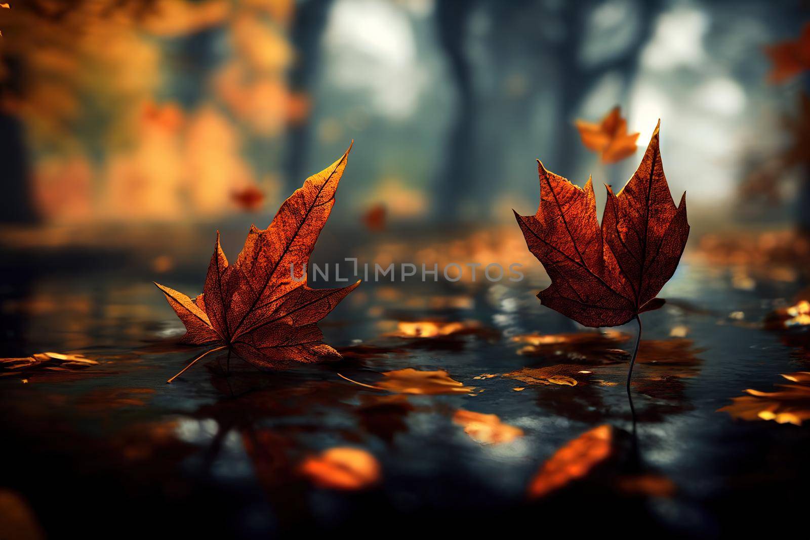 autumn leaves 2. High quality 3d illustration