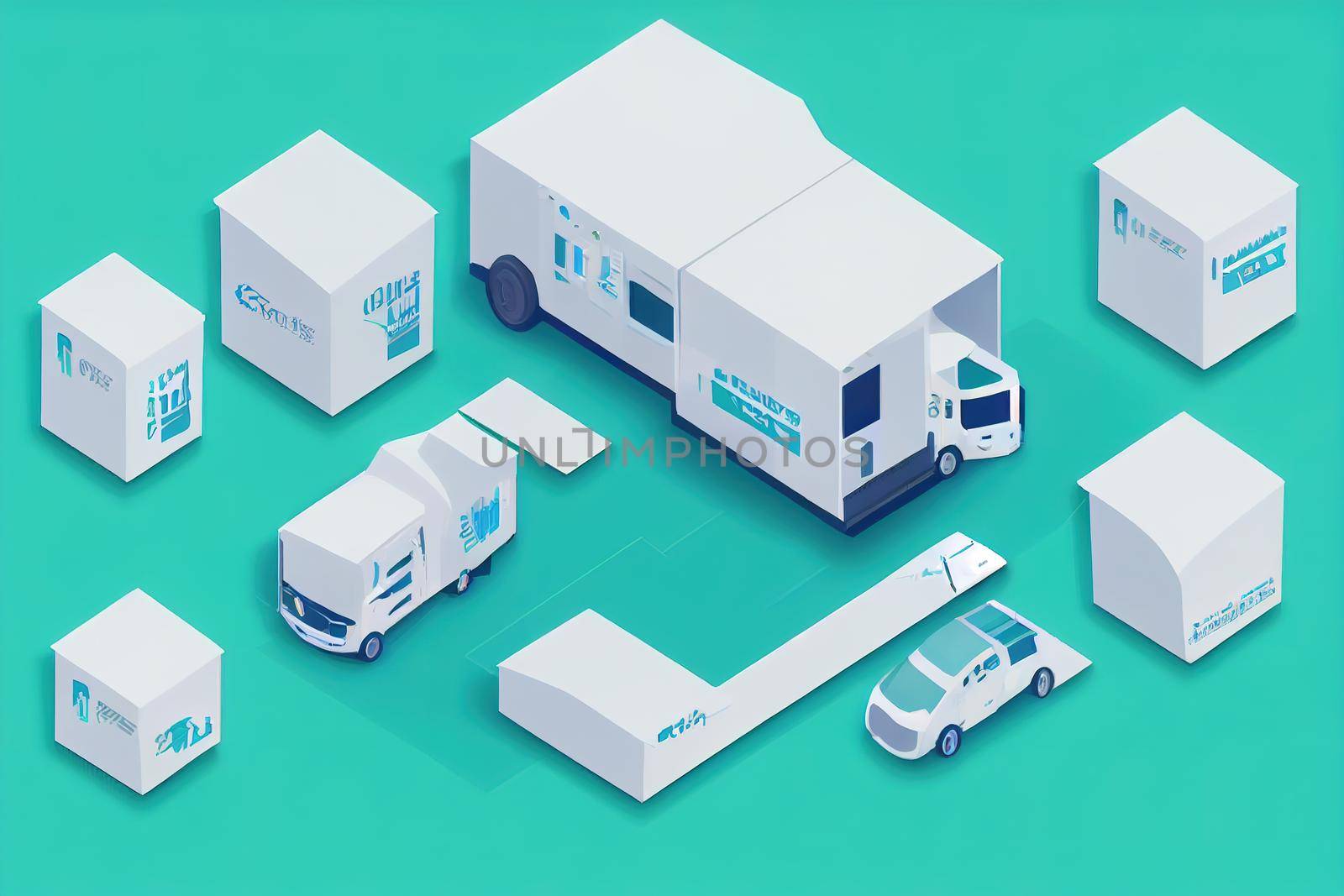 Online delivery, 3d isometric design by 2ragon