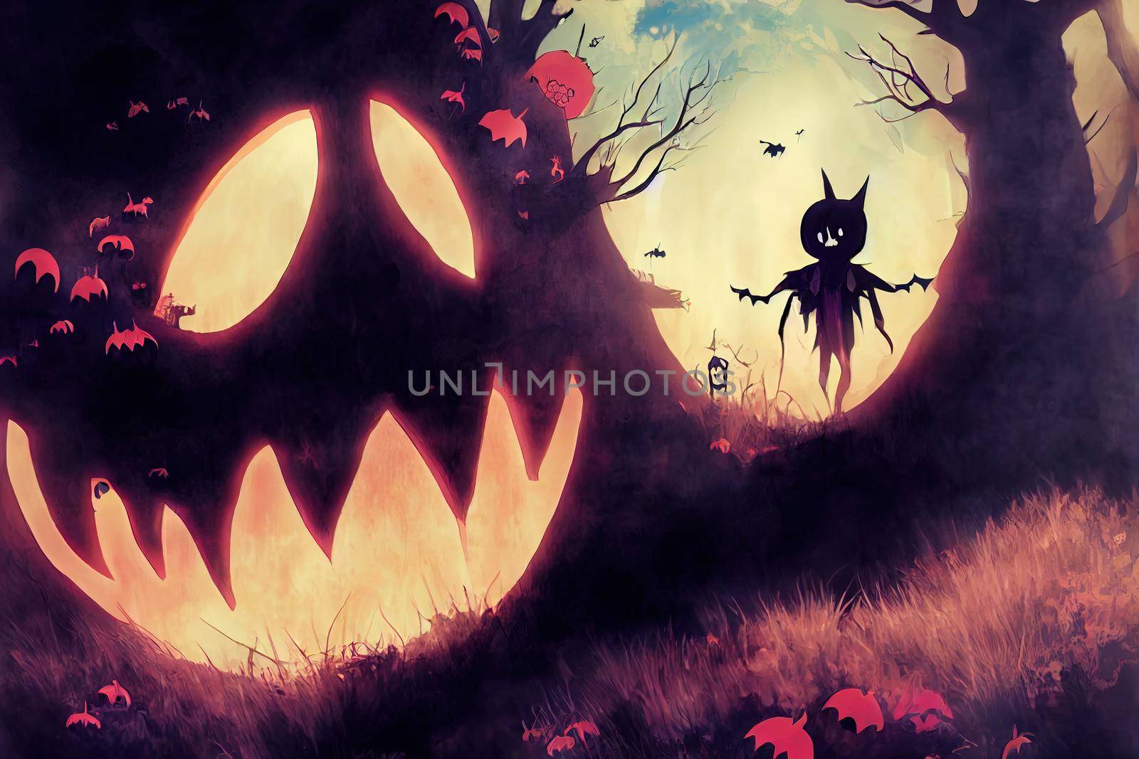 illustration of halloween. High quality 3d illustration