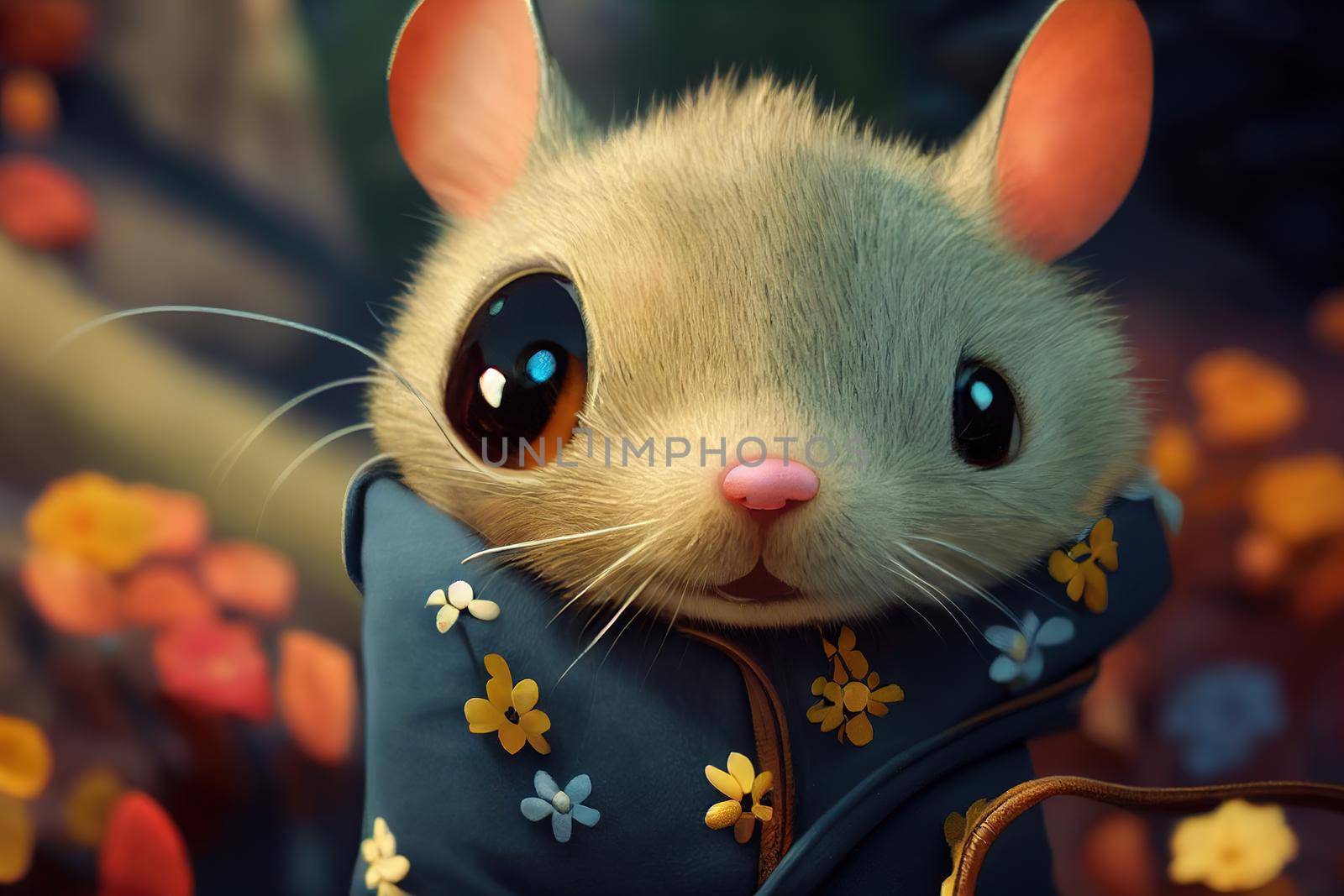 Tiny Toon Style Mouse Character. High quality 3d illustration