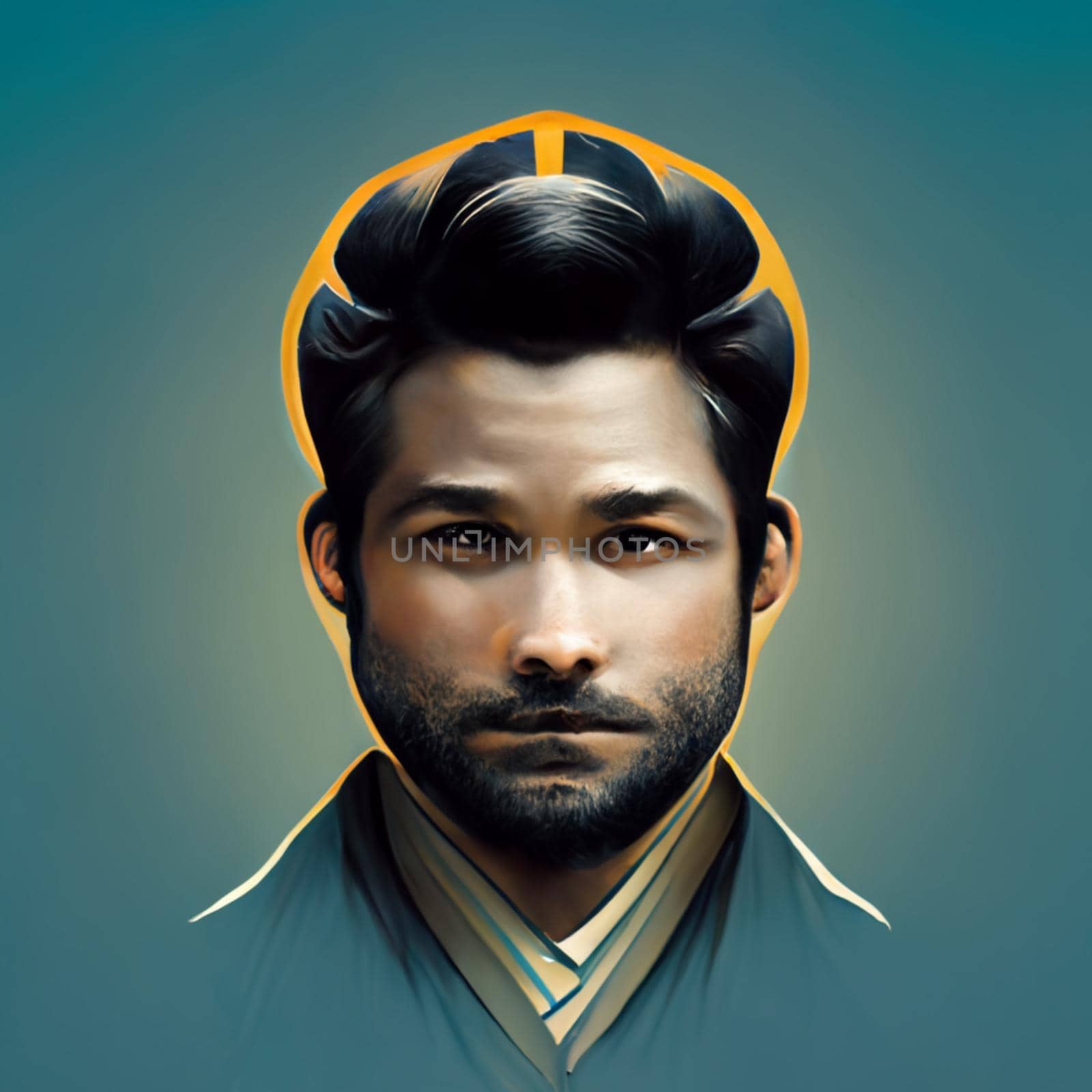 Illustration of a illustration of a man on a blue background