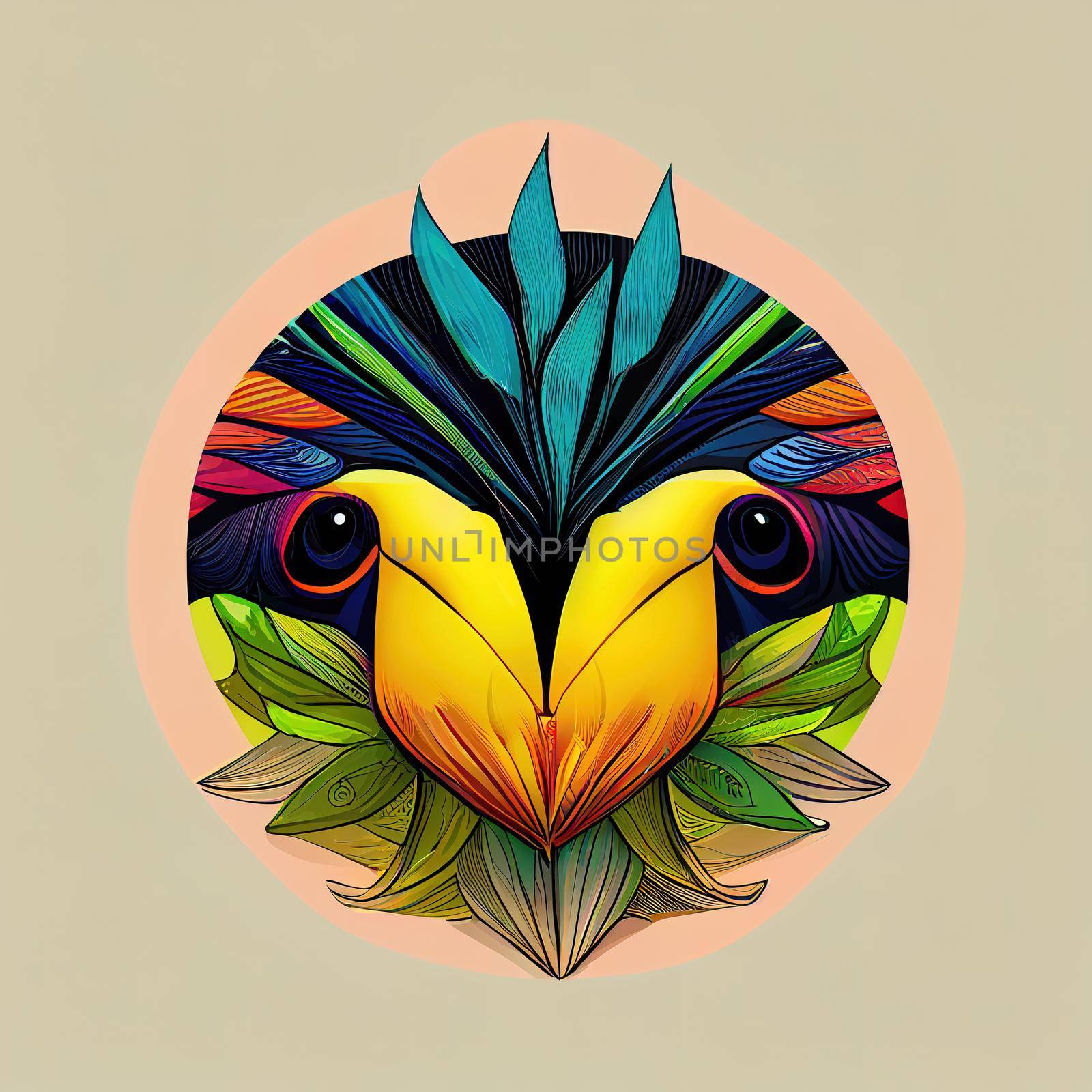 Tropical Bright Toucan Bird by 2ragon