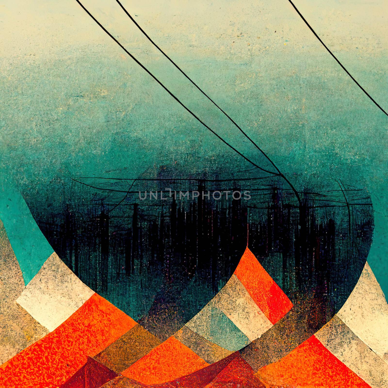 Metal wires, abstract illustration. High quality 3d illustration