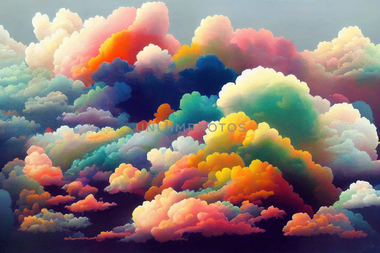 toon clouds. High quality 3d illustration