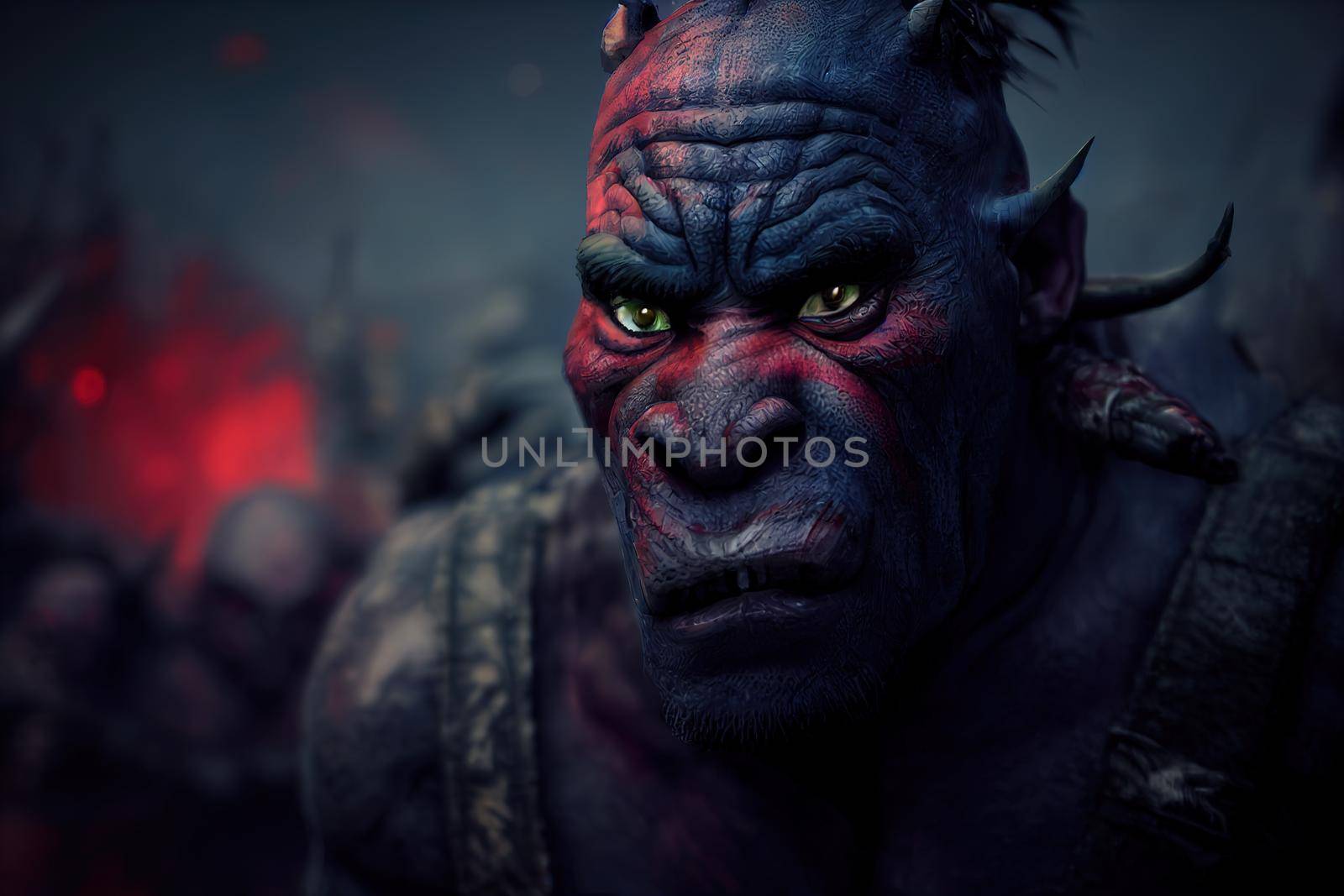 cinematic ork character. High quality 3d illustration