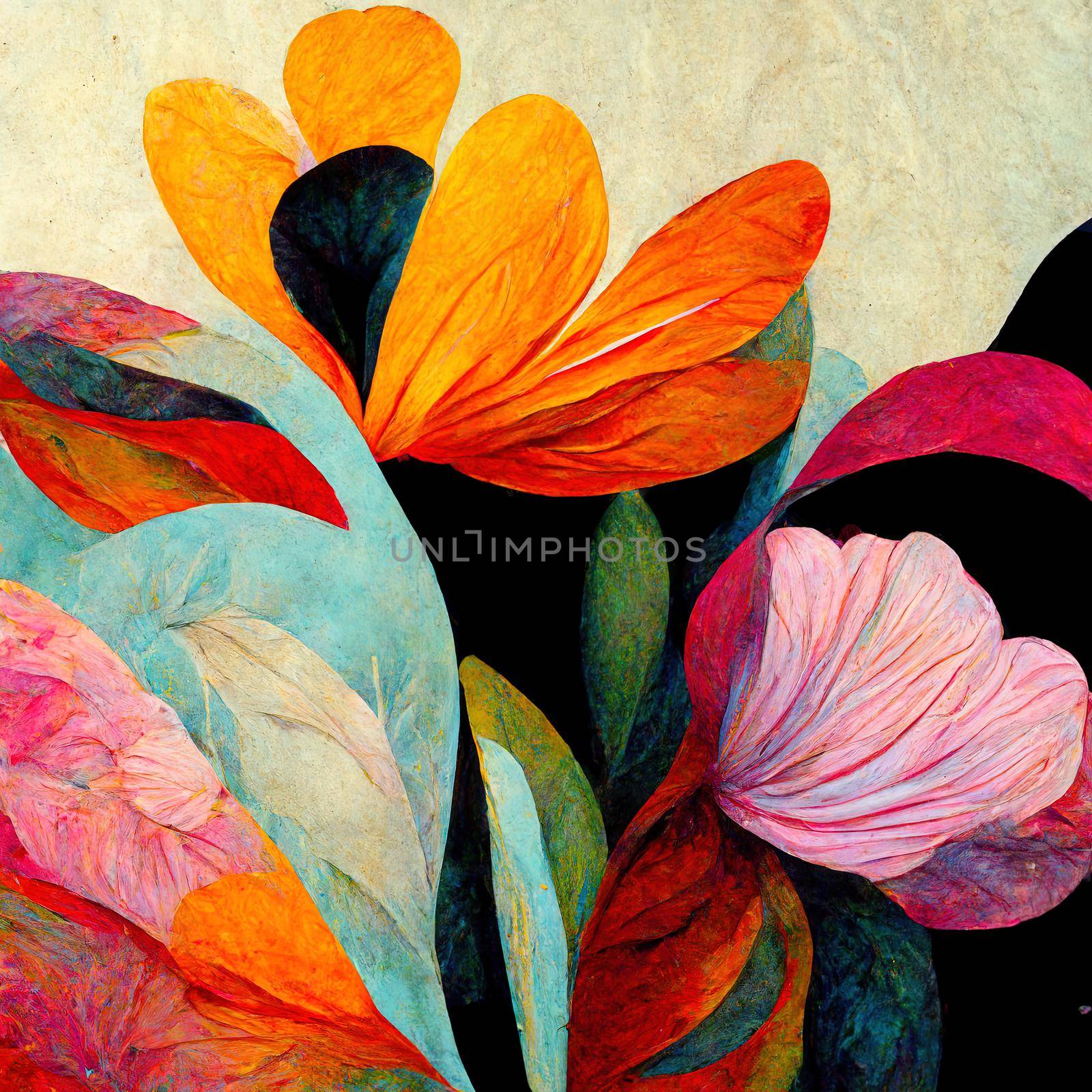 Abstract Painting of Flowers-art. High quality illustration