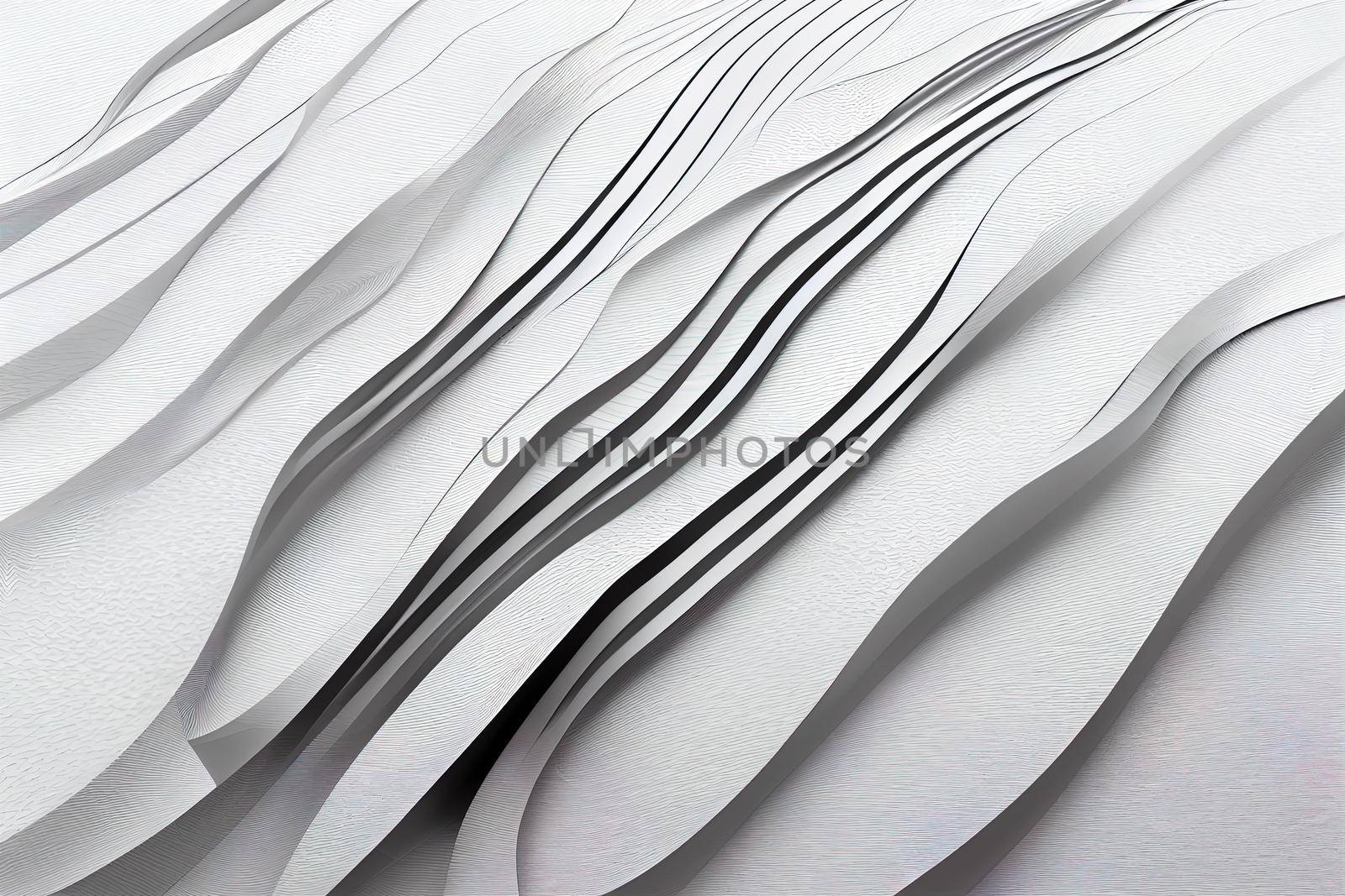 Abstract of white lines background, minimal dynamic shape, 3d rendering by 2ragon