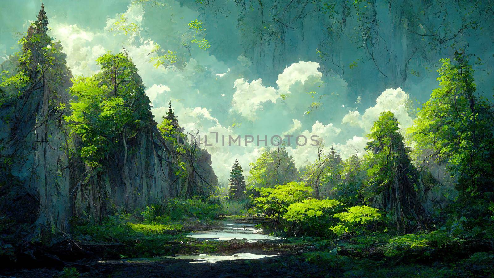 painted Anime Nature by 2ragon