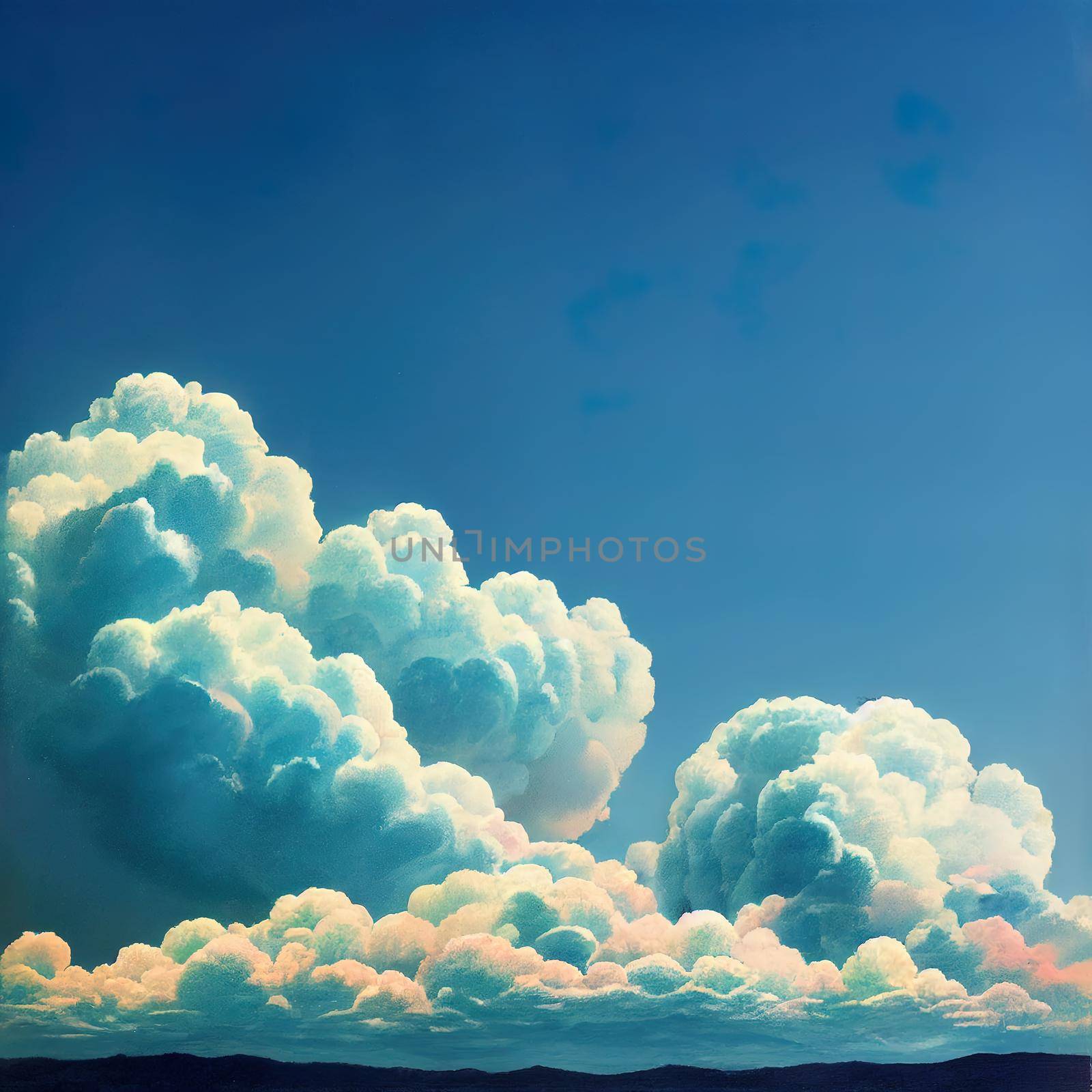 stylised Blue sky with cloud. High quality illustration
