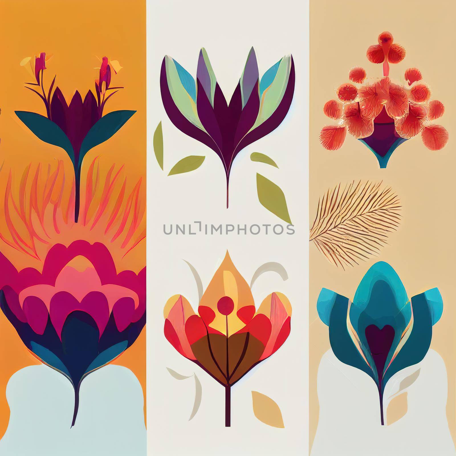 Abstract flower posters set by 2ragon
