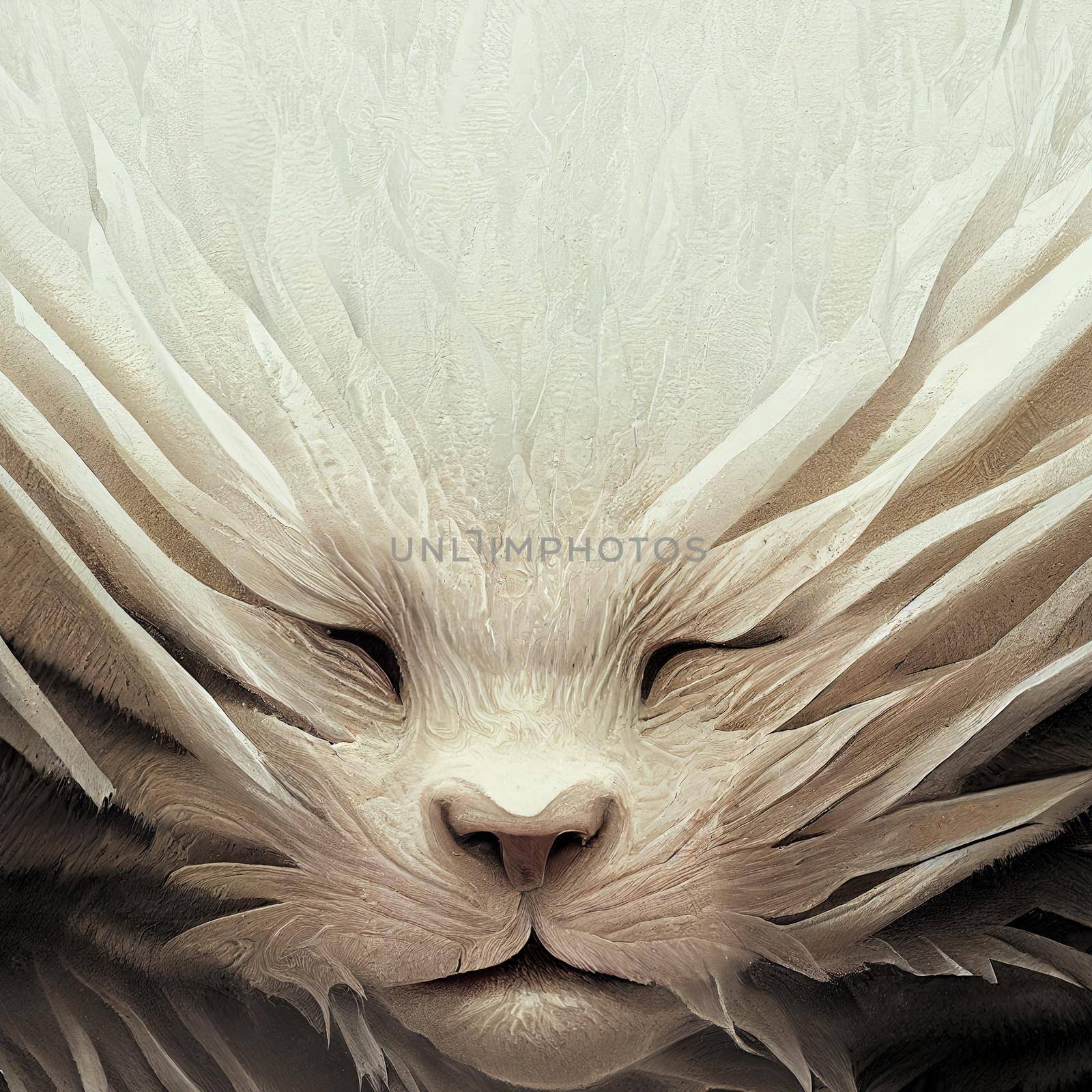 Close up of white poster texture Cat by 2ragon