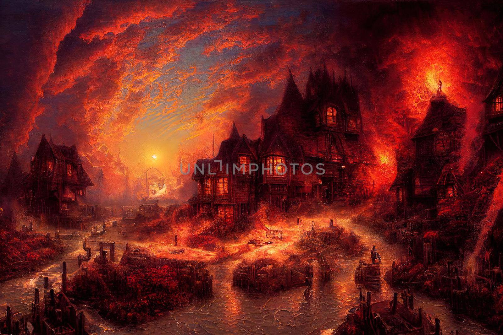 painting of hell. High quality illustration