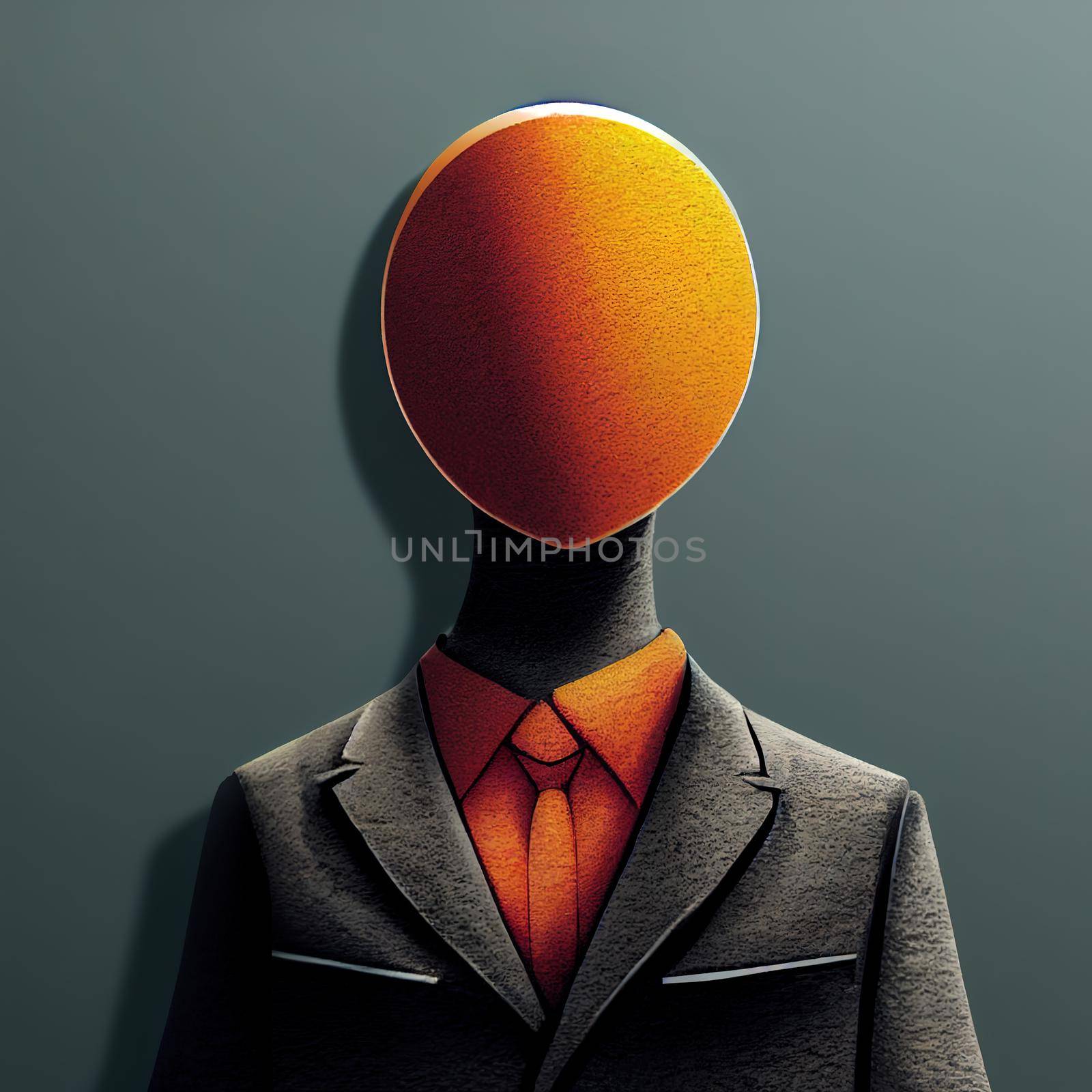 round headed businessman. High quality 3d illustration