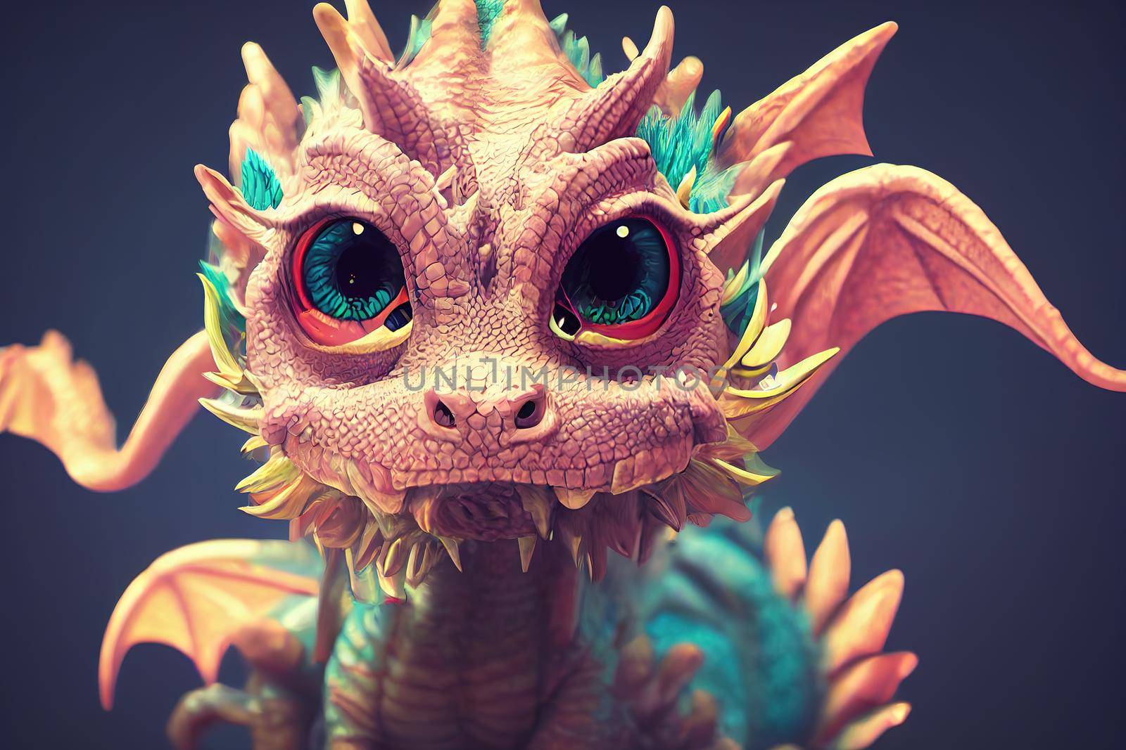 cute dragon character. High quality 3d illustration