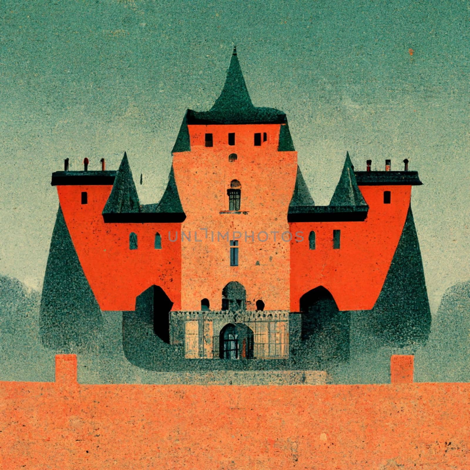 Castle architecture old design by architectphd