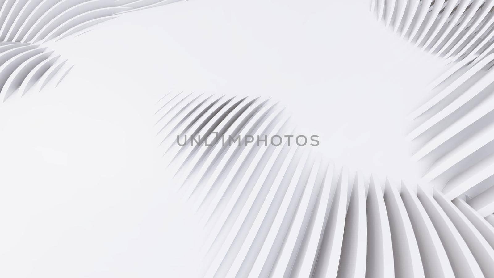 Abstract Curved Shapes. White Circular Background. Abstract background. 3d illustration