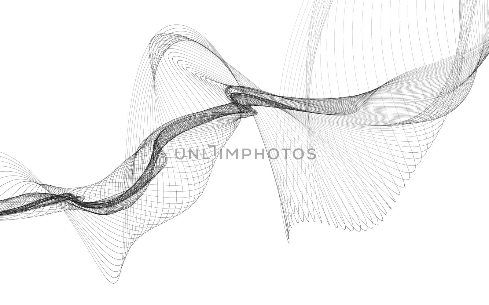 Abstract background with monochrome wave lines on white background.  by teerawit