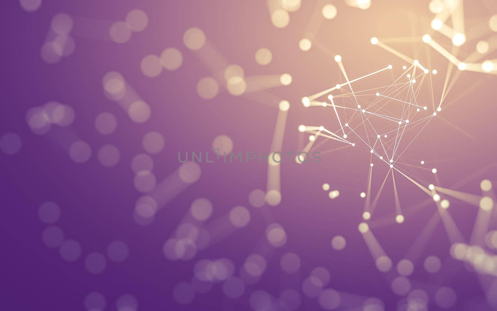 3d Abstract background. Molecules technology with polygonal shapes, connecting dots and lines. Connection structure. Big data visualization. 3d background.