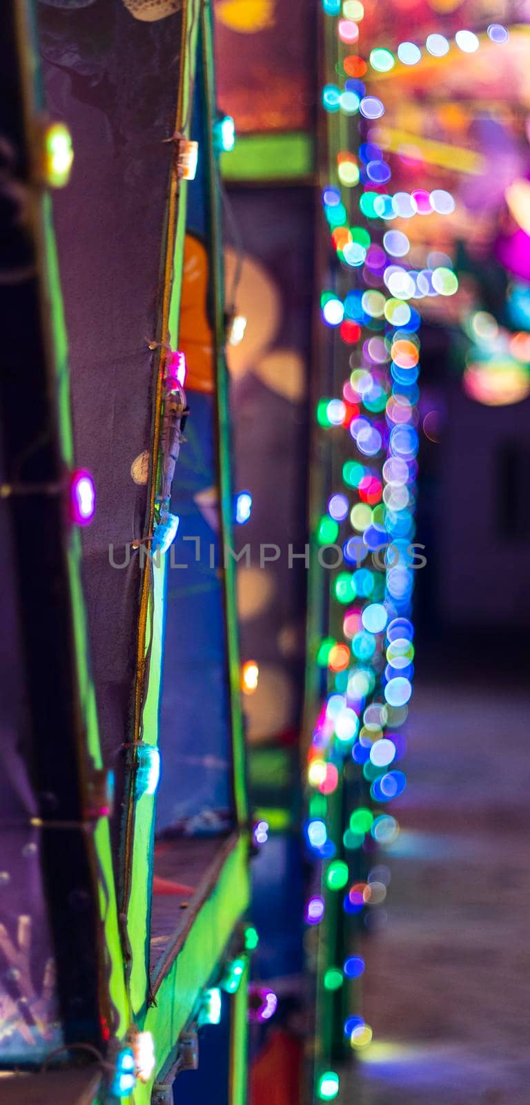 Shot of a colorful background with blurred lights.
