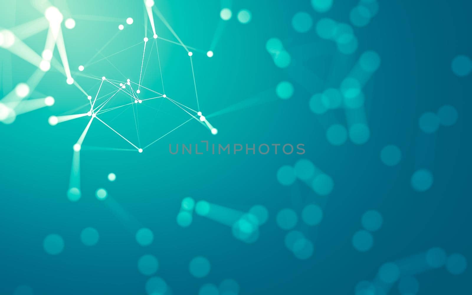 3d Abstract background. Molecules technology with polygonal shapes, connecting dots and lines. Connection structure. Big data visualization. 3d background.