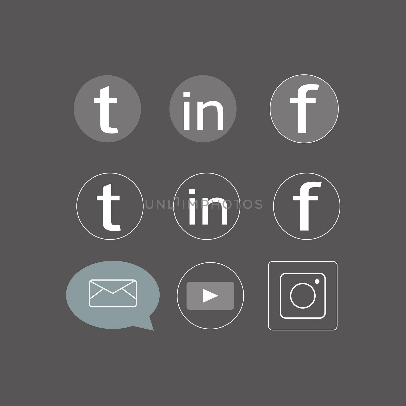 Social media icons. White colored icon set illustration. facebook twitter, youtube, twitter, whatsap icon,mail,isolated on transparent background.