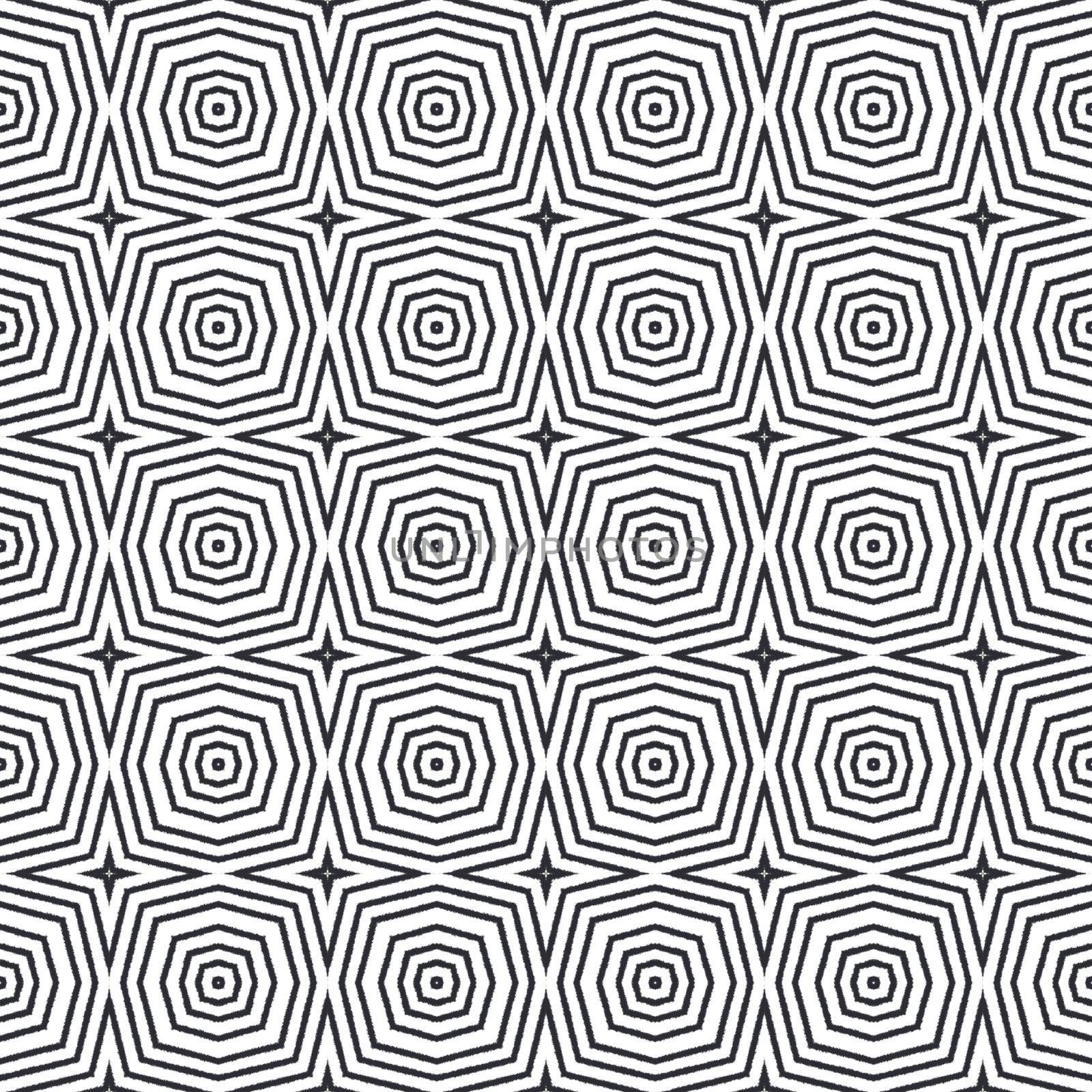 Chevron stripes design. Black symmetrical kaleidoscope background. Textile ready lively print, swimwear fabric, wallpaper, wrapping. Geometric chevron stripes pattern.