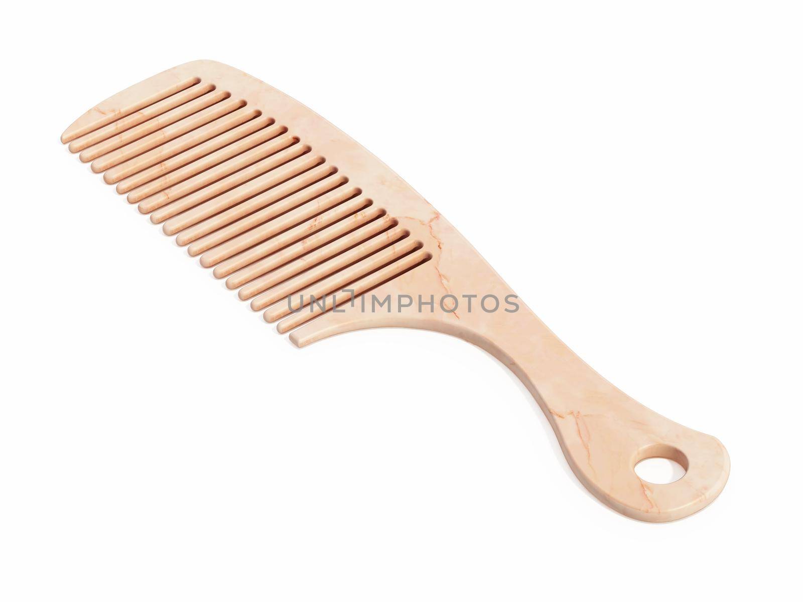 Women's comb isolated on white background. 3D illustration by Simsek